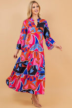 Load image into Gallery viewer, Crowned Printed Midi Dress