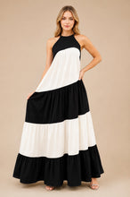 Load image into Gallery viewer, Crowned Colorblock Halter Maxi Dress