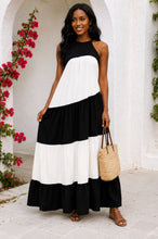 Load image into Gallery viewer, Crowned Colorblock Halter Maxi Dress
