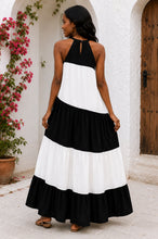 Load image into Gallery viewer, Crowned Colorblock Halter Maxi Dress