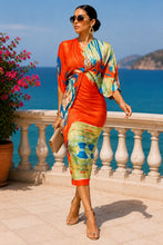 Load image into Gallery viewer, Printed Midi Dress (Orange)