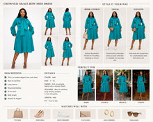 Load image into Gallery viewer, Crowned Grace Bow Midi Dress