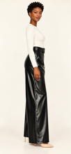 Load image into Gallery viewer, Crowned Allure Belted Faux Leather Wide-Leg Pants