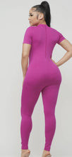 Load image into Gallery viewer, Seamless Front Zipper Mock Neck Jumpsuit