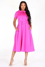 Load image into Gallery viewer, Midi Flare Dress with Necktie