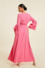 Load image into Gallery viewer, V NECK TIE UP MAXI DRESS