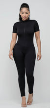 Load image into Gallery viewer, Crowned Seamless Font Zipper Mock Neck Jumpsuit
