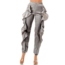 Load image into Gallery viewer, Elastic Waistband Side Ruffle Jogger Pants
