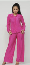 Load image into Gallery viewer, Pleated Front Button Down Top and Pants Set
