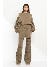 Load image into Gallery viewer, Cut Out Sleeve Fleece Sweatshirt
