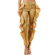 Load image into Gallery viewer, Elastic Waistband Side Ruffle Jogger Pants
