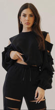 Load image into Gallery viewer, Cut Out Sleeve Fleece Sweatshirt
