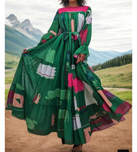 Load image into Gallery viewer, Crowned Statement Belted Maxi Dress
