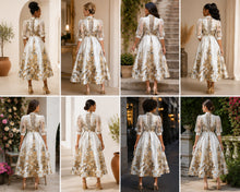 Load image into Gallery viewer, Crowned Floral Statement Shirt Dress
