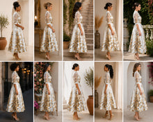 Load image into Gallery viewer, Crowned Floral Statement Shirt Dress
