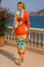 Load image into Gallery viewer, Printed Midi Dress (Orange)
