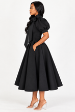 Load image into Gallery viewer, Crowned Grace Bow-Neck Midi Dress
