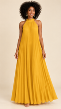 Load image into Gallery viewer, Crowned Effortless Grace Pleated Halter Maxi Dress
