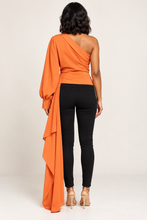 Load image into Gallery viewer, Crowned Grand Entrance One-Shoulder Drape Top
