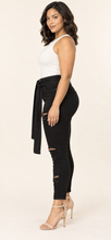 Load image into Gallery viewer, Crowned Rebel Tie-Waist Skinny Jeans
