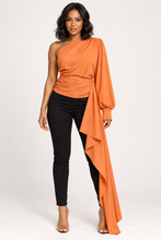 Load image into Gallery viewer, Crowned Grand Entrance One-Shoulder Drape Top
