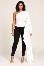 Load image into Gallery viewer, Crowned Grand Entrance One-Shoulder Drape Top
