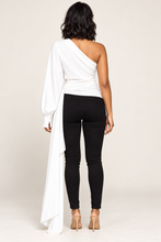 Load image into Gallery viewer, Crowned Grand Entrance One-Shoulder Drape Top

