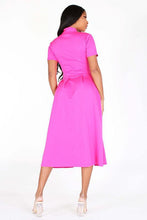 Load image into Gallery viewer, Midi Flare  Dress with Necktie
