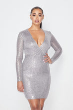 Load image into Gallery viewer, Sequin V Neck Mini Dress
