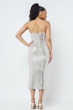 Load image into Gallery viewer, Chel's Sequin Slit Dress
