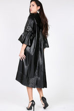 Load image into Gallery viewer, Chel's Knit Front Belted Faux Leather  Dress
