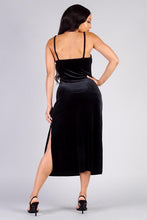 Load image into Gallery viewer, SEXY VELVET SIDE SLIT SLIP DRESS
