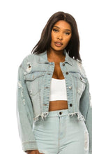 Load image into Gallery viewer, Chel's Distressed Denim Jacket
