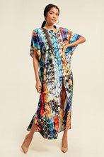 Load image into Gallery viewer, Crowned Printed Oversized Kaftan Dress
