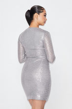 Load image into Gallery viewer, Sequin V Neck Mini Dress
