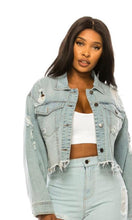 Load image into Gallery viewer, Chel's Distressed Denim Jacket
