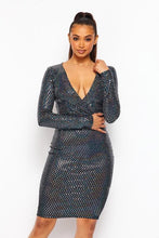 Load image into Gallery viewer, Chel's Sequin Plunging V Neck Mini Dress
